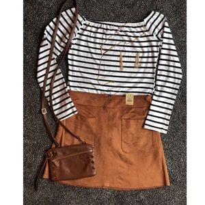 DON’T ASK WHY Suede Skirt